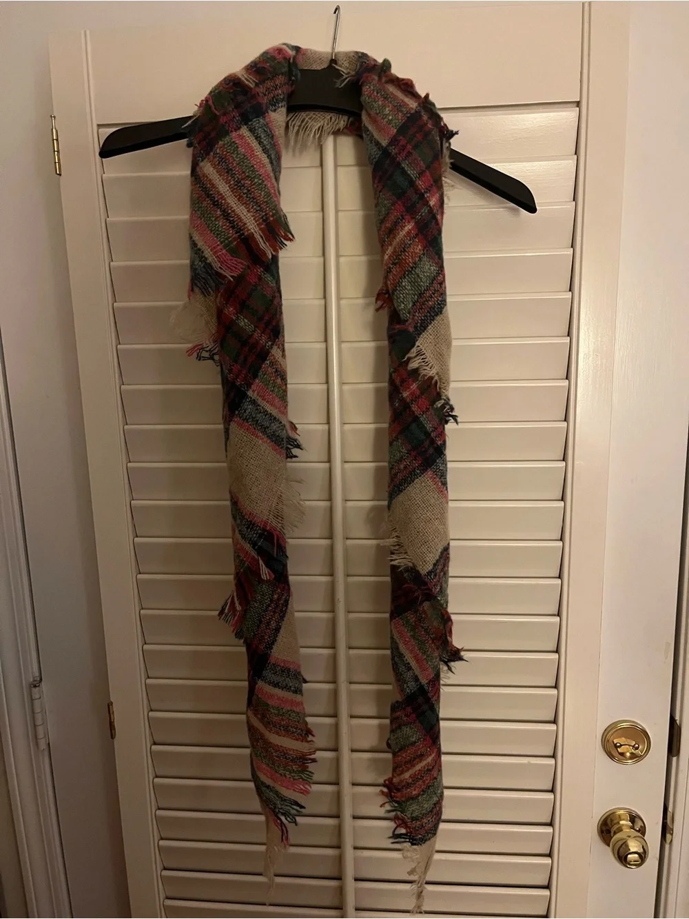 Tartan plaid fringe scarf